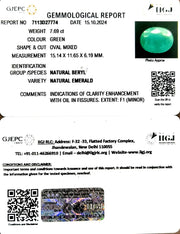 7.69/CT Natural Panna Stone with Govt. Lab Certificate-2331